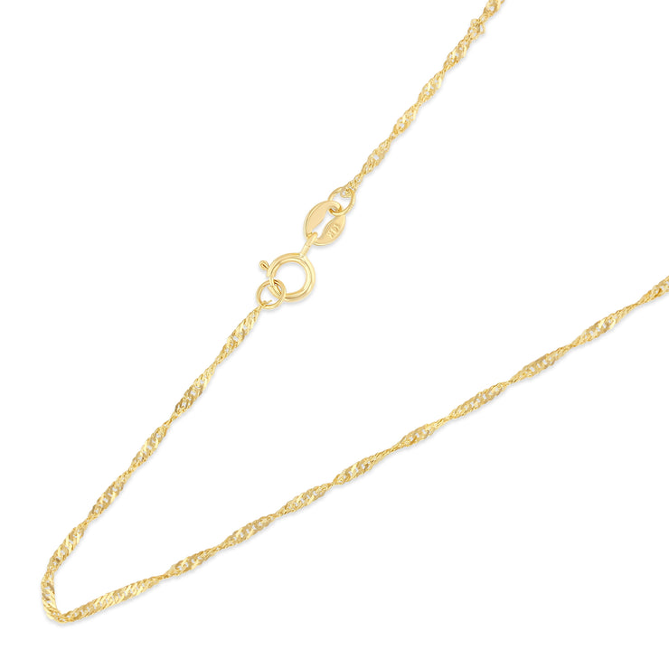 14K Gold 1.2mm Singapore Chain