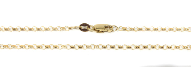 14K Gold 2.1mm Classic Rolo Cable Chain