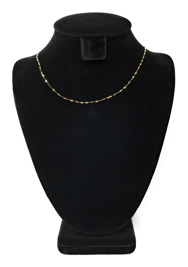 14K Gold 1.7mm Twisted Mirror Chain