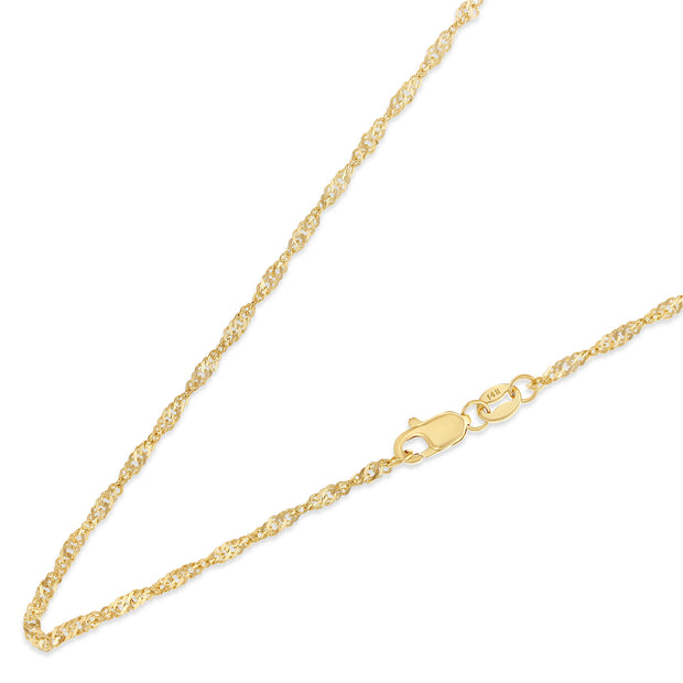 14K Gold 1.8mm Singapore Chain