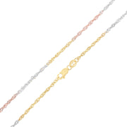 14K Gold 1.8mm Singapore Chain