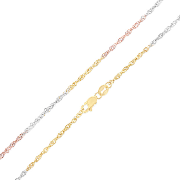 14K Gold 1.8mm Singapore Chain