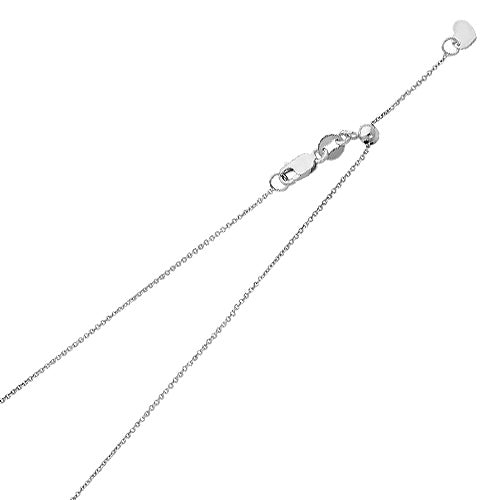 14K Gold 0.9mm Adjustable Rolo Cable Chain
