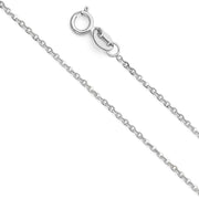 14K Gold 1.2mm Bevelled Side Diamond Cut Rolo Cable Chain