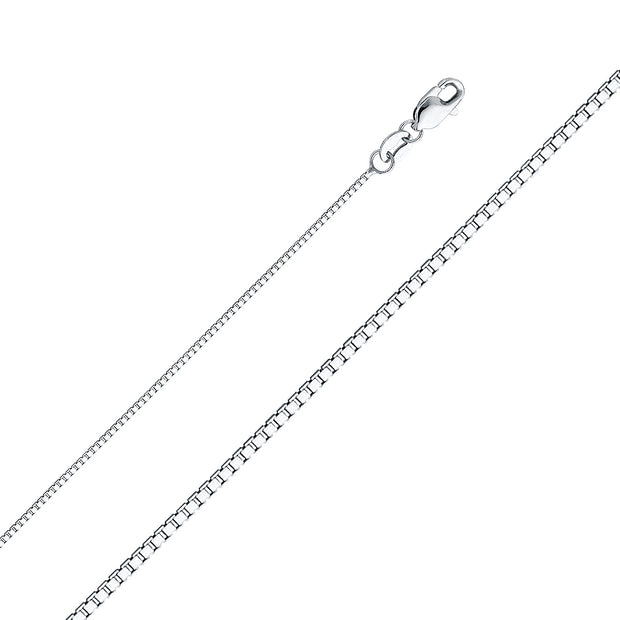 14K Gold Crucifix Cross Religious Charm Pendant with 1mm Box Chain Necklace