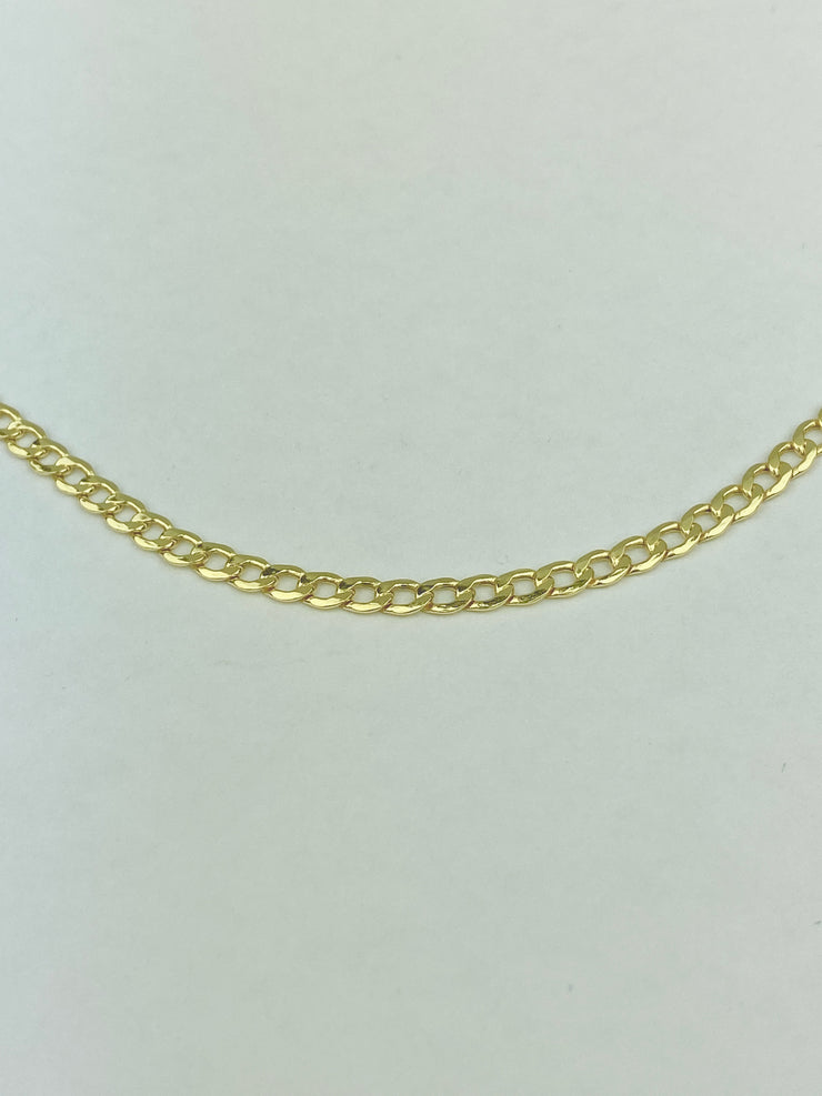 14K Gold 3.4mm Hollow Cuban Chain