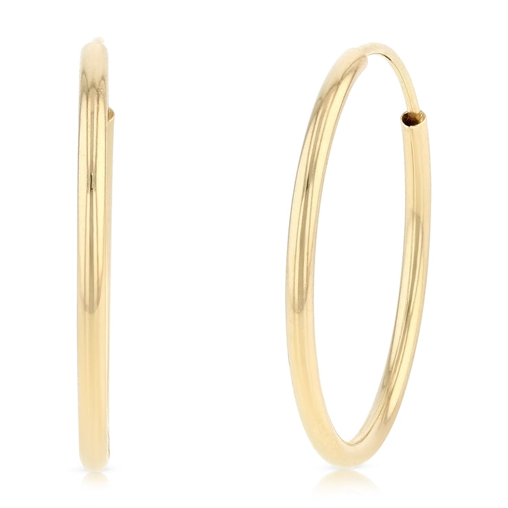 14K Gold 1.5mm Hoops