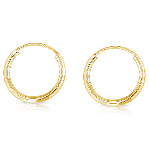 14K Gold 1.5mm Hoops