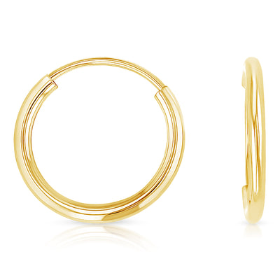 14K Gold 1.5mm Hoops