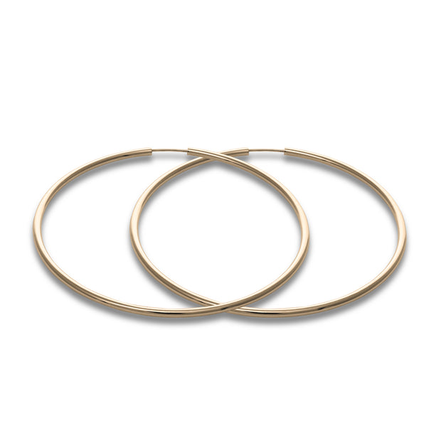 14K Gold 2mm Hoops