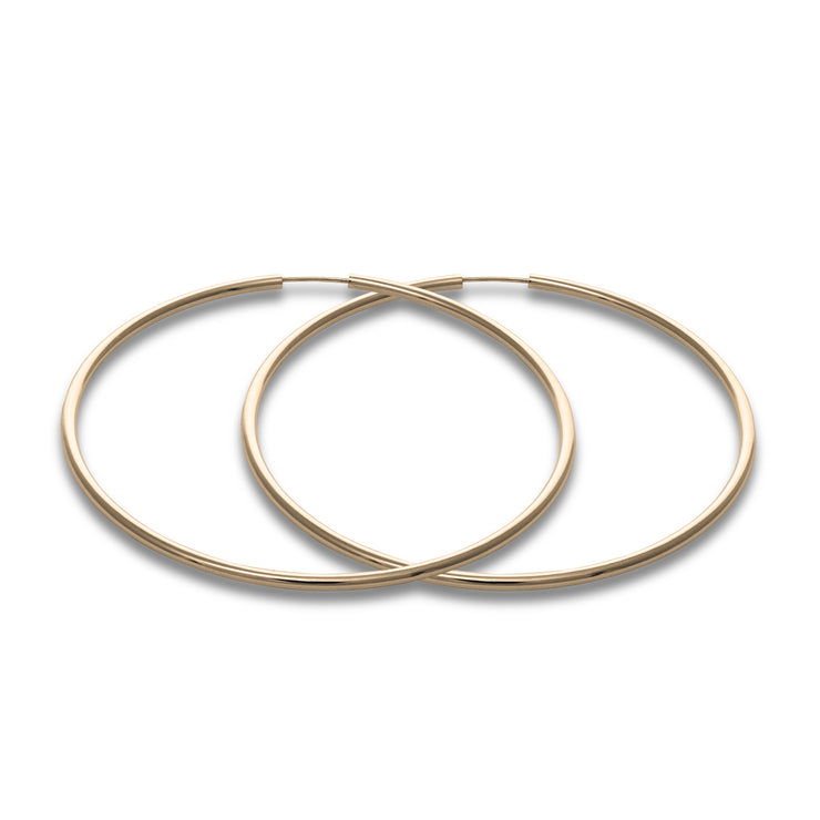 14K Gold 2mm Hoops