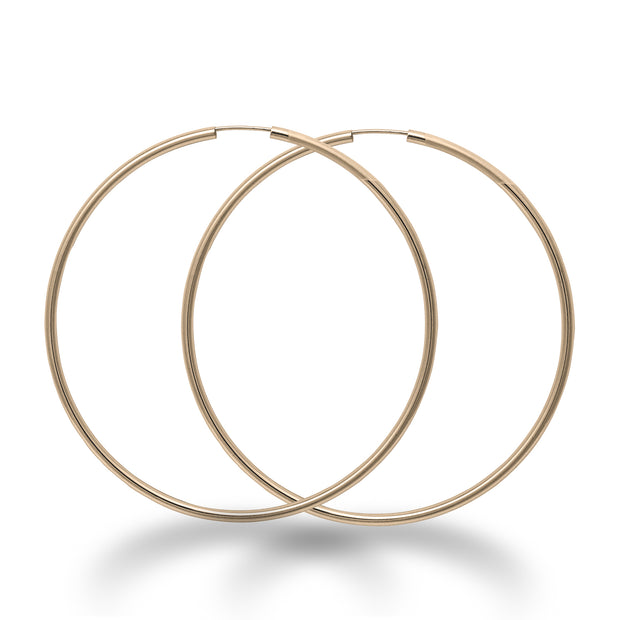 14K Gold 2mm Hoops