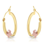 14K Gold 1.5mm Hoops with Butterfly