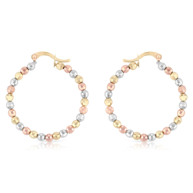 14K Gold Disco Ball Hoops