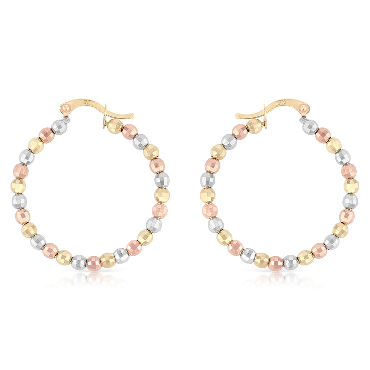 14K Gold Disco Ball Hoops