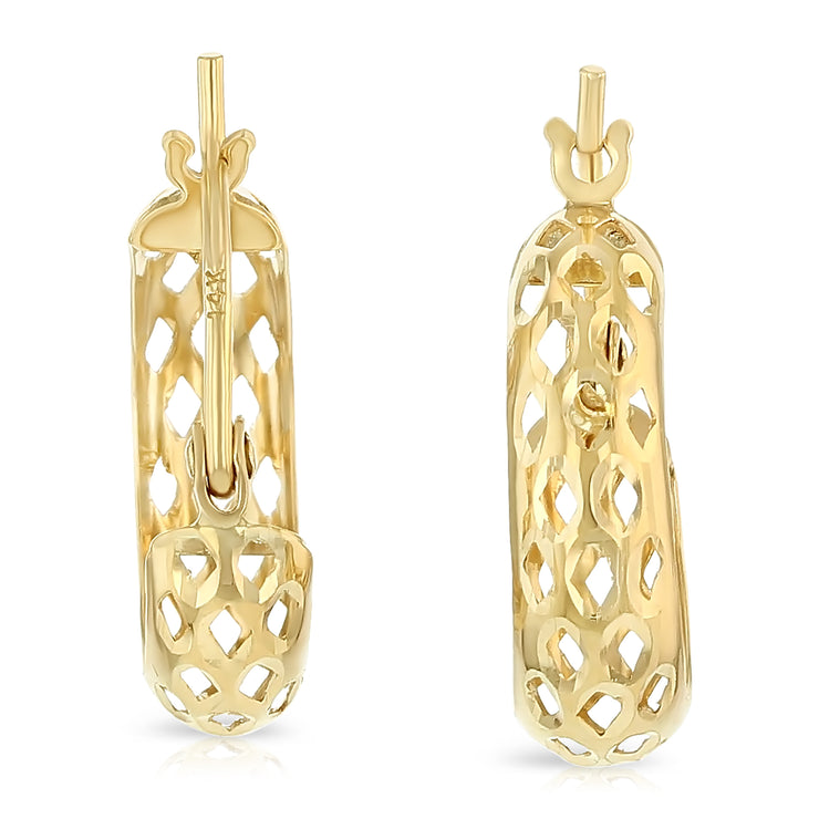 14K Gold Perforated Hoops