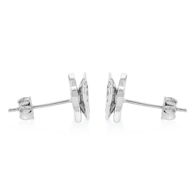 14K Gold CZ Stone Butterfly Studs