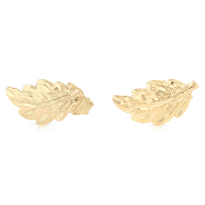 14K Gold Leaf Post Earrings