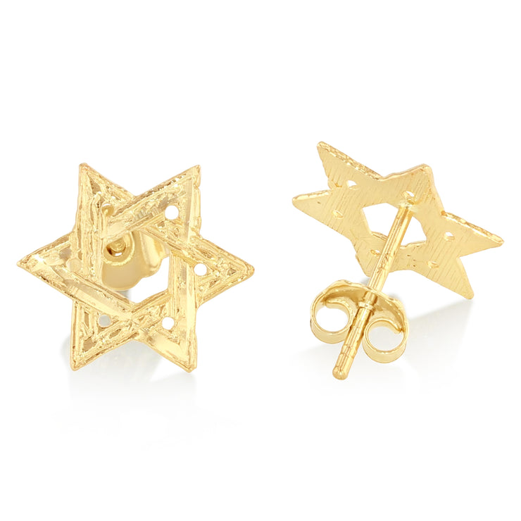 14K Gold Jewish Star of David Studs