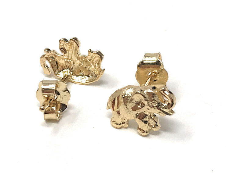 14K Gold Elephant Studs