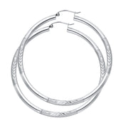 14K Gold 3mm Diamond Cut Hoops