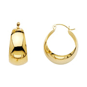 14K Gold Graduated Plain Hoops