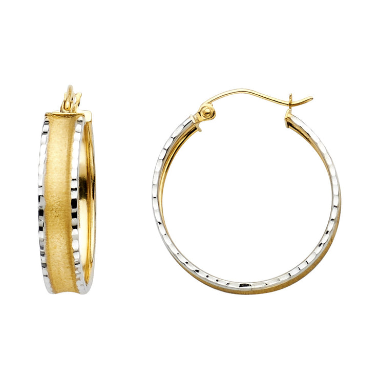 14K Gold Fancy Hoops