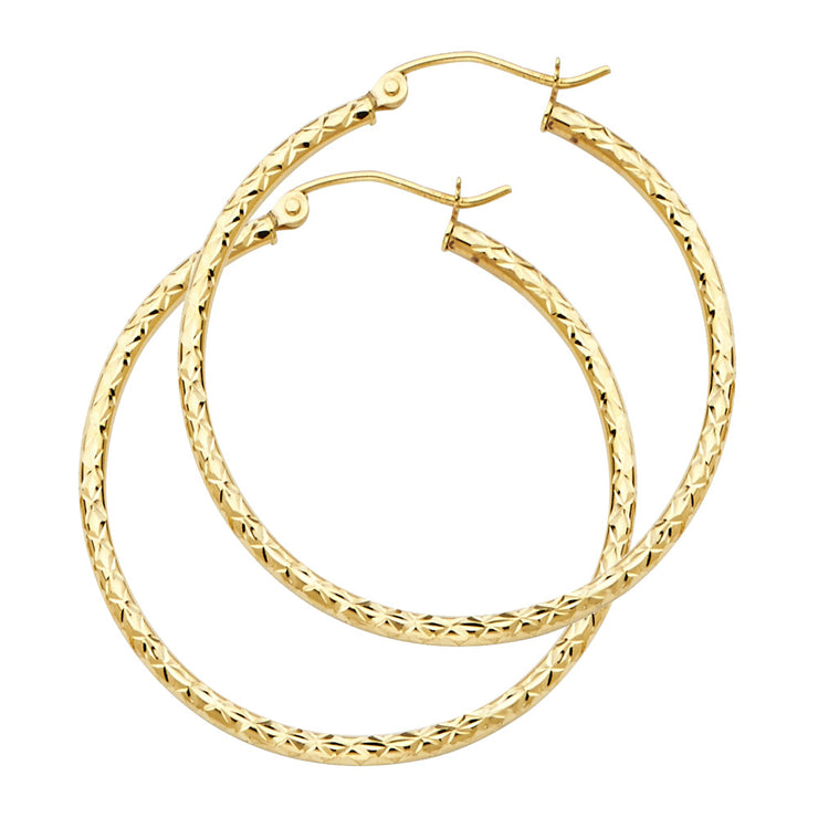 14K Gold 1.5mm Hoops