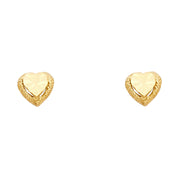 14K Gold Heart Post Earrings