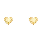 14K Gold Heart Post Earrings