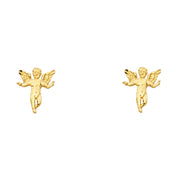 14K Gold Angel Post Earrings