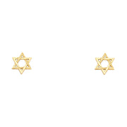 14K Gold Jewish Star of David Studs