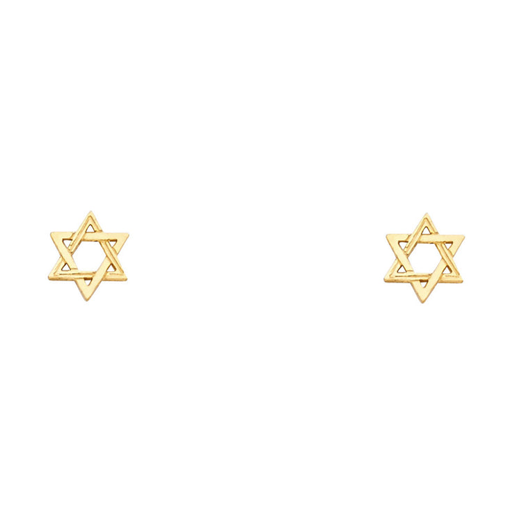 14K Gold Jewish Star of David Studs