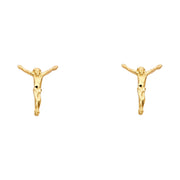 14K Gold Jesus Post Earrings