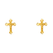 14K Gold Cross Post Earrings