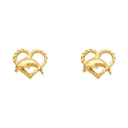 14K Gold Dolphin Post Earrings