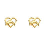 14K Gold Dolphin Post Earrings