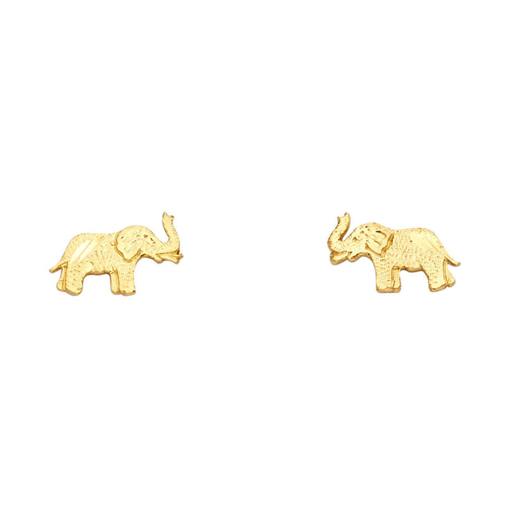 14K Gold Elephant Studs