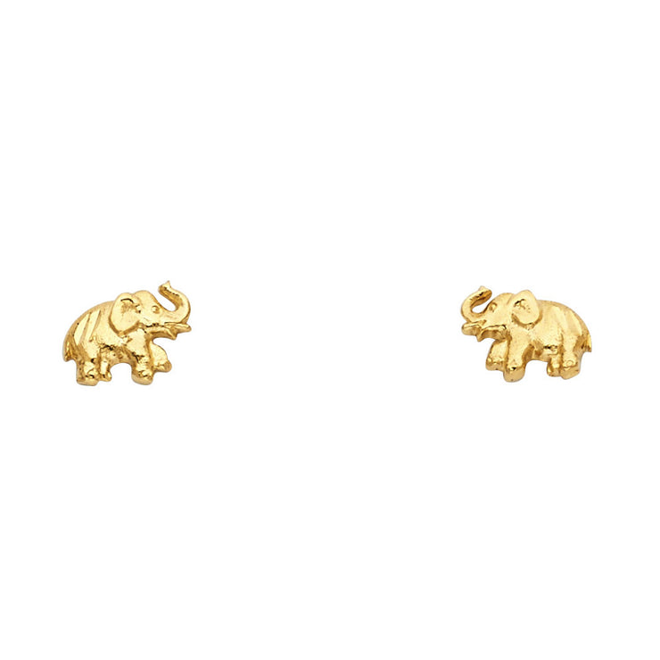 14K Gold Elephant Studs