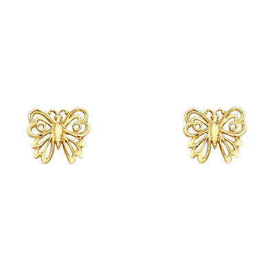 14K Gold Butterfly Post Earrings