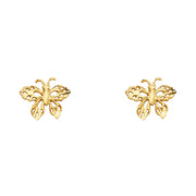 14K Gold Butterfly Post Earrings