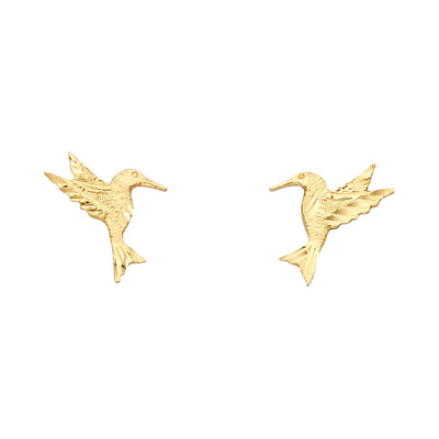 14K Gold Humming bird Post Earrings