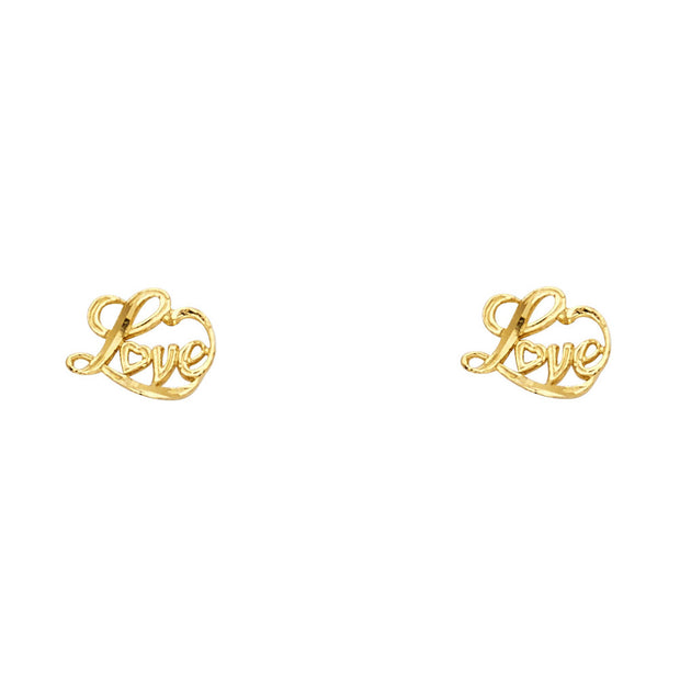 14K Gold Love Studs