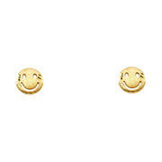 14K Gold Smiley Studs