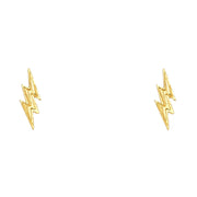 14K Gold Thunder Post Earrings