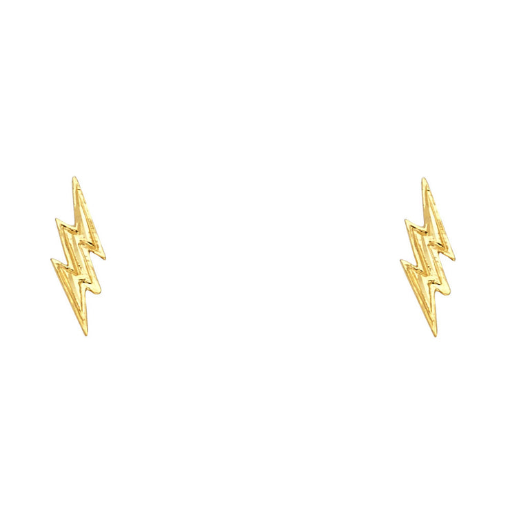 14K Gold Thunder Post Earrings