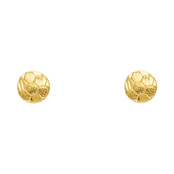 14K Gold Soccer Ball Post Earrings