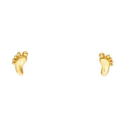14K Gold Foot Post Earrings