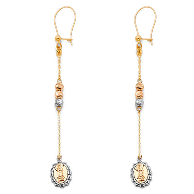 14K Gold Guadalupe Hanging Earrings