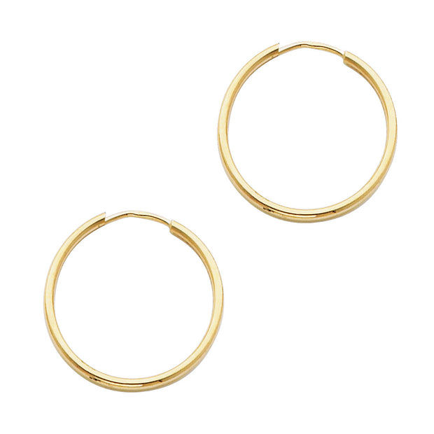 14K Gold 1.5mm Hoops